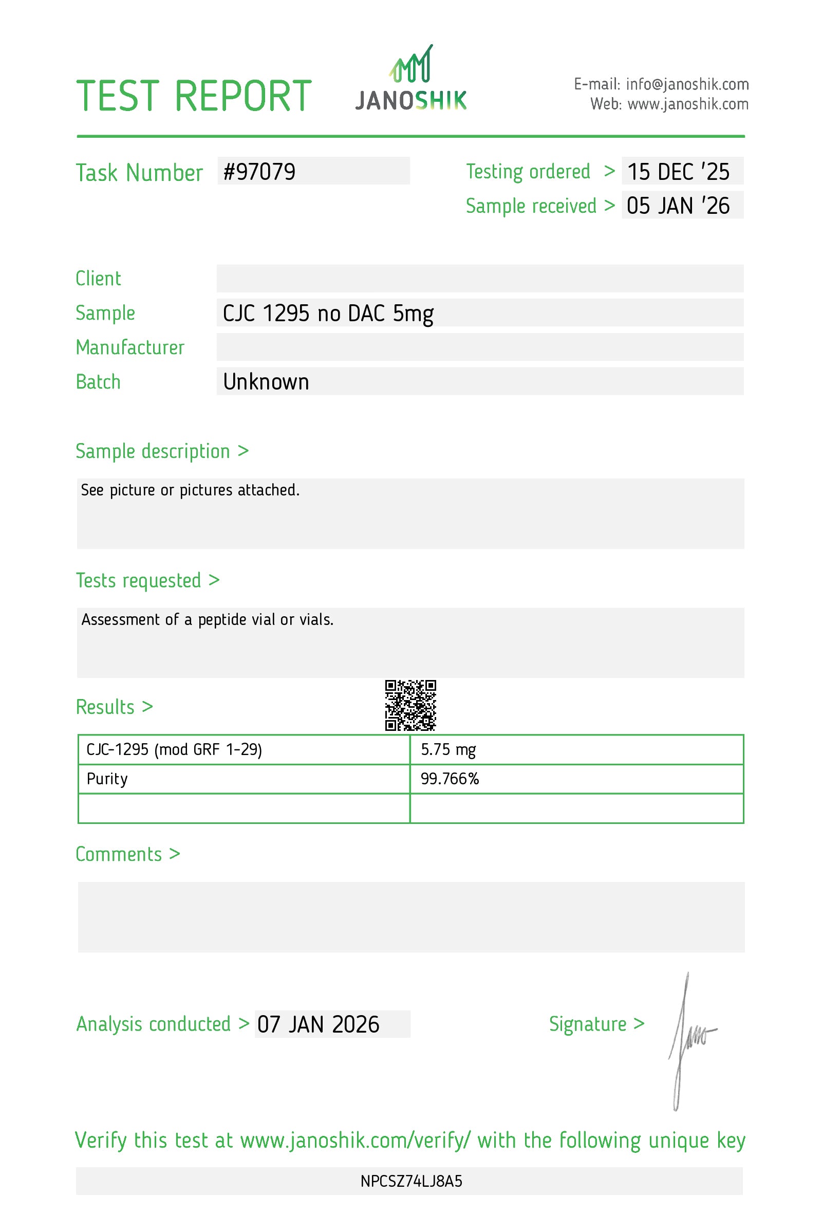 CJC-1295 No DAC 5mg – Research Peptide | Tides Lab