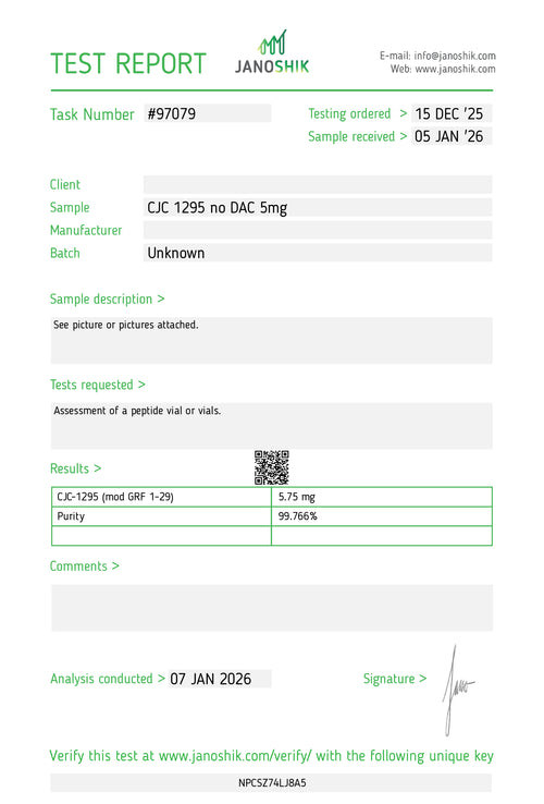 CJC-1295 No DAC 5mg – Research Peptide | Tides Lab