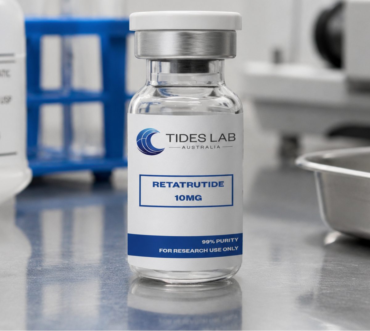 Retatrutide 10mg research peptide vial — Tides Lab Australia